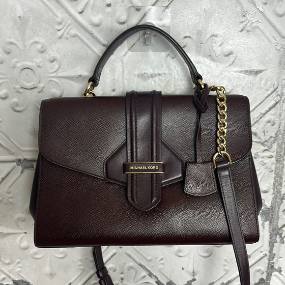 Michael Kors Handbags - Michael Kors dark wine Leather Handbag